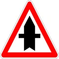 Your vehicle has priority over vehicles on the side roads sign