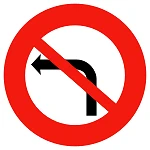 Left Turn not allowed sign