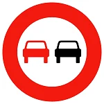 No Passing/Overtaking Allowed sign
