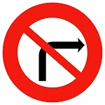 Right Turn not allowed sign