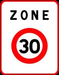 Restricted Speed Zone Sign