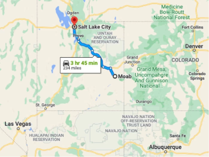 Moab Utah Google Map Image
