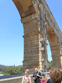 Exploring the beautiful aqueduct - Pont du Gard, France