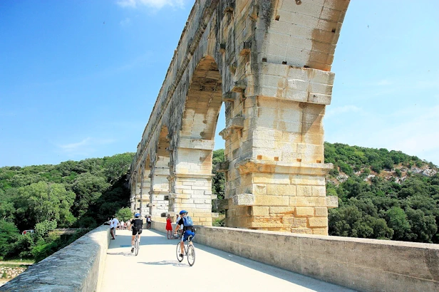 Exploring the beautiful aqueduct - Pont du Gard, France