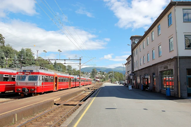 Voss Station on Bergensbanen in Voss, Norway