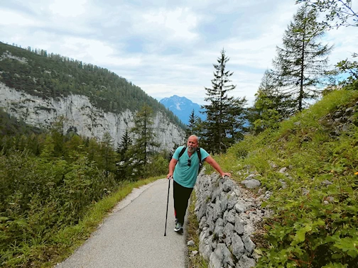 Hiking up to the Ice Cave entrance