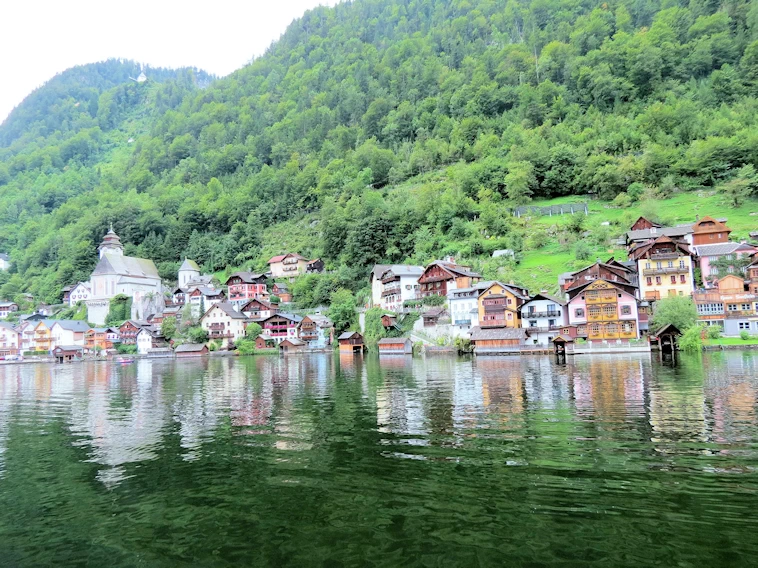 Hallstatt Village from Obertraun Beach