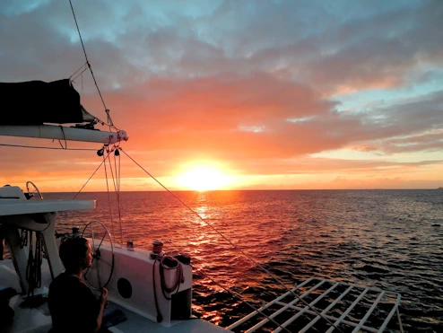 Sunset on the Catamaran