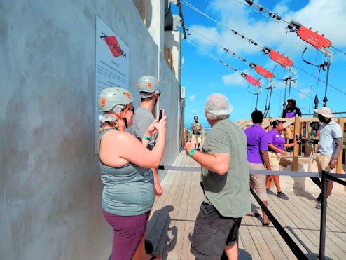 Gearing up for the Zipline Ride