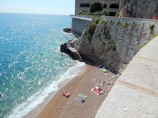 Beach below the Musée Océanographique de Monaco