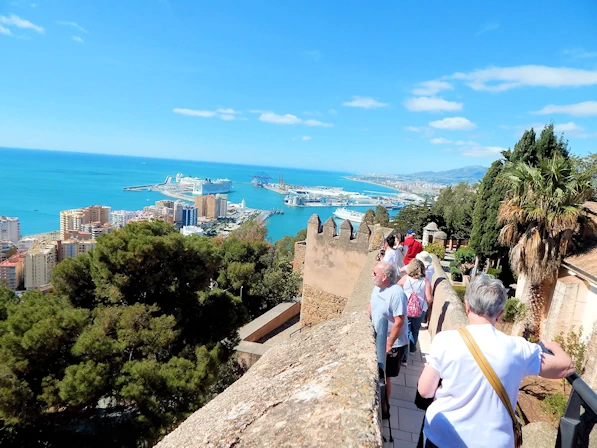 Malaga Harbor from top of Gibralfaro Castle