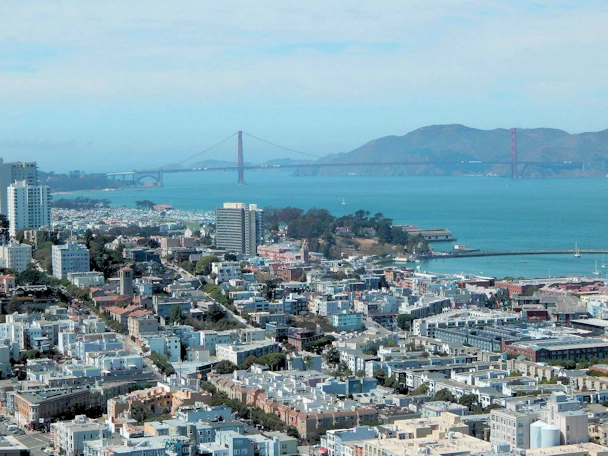 San Francisco: Looking West to Golden Gate Bridge