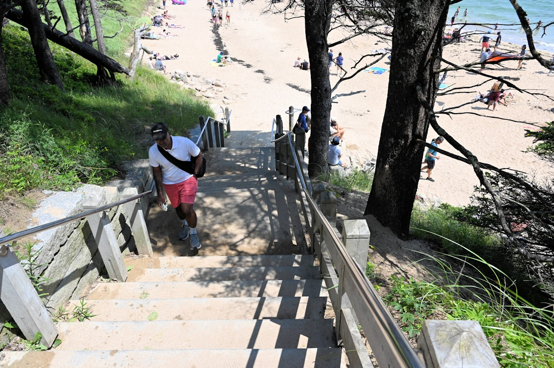 Sand Beach Access Stairs - image property of the NPS.