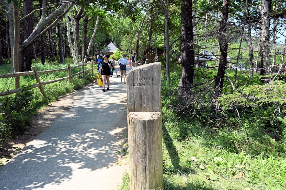 Ocean Path sign near Sand Beach Overlook - image property of the NPS.