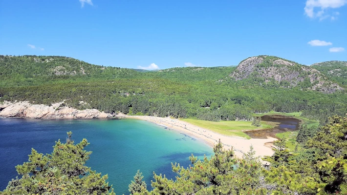 Sand Beach and Beehive Mountain - view from Great Head.