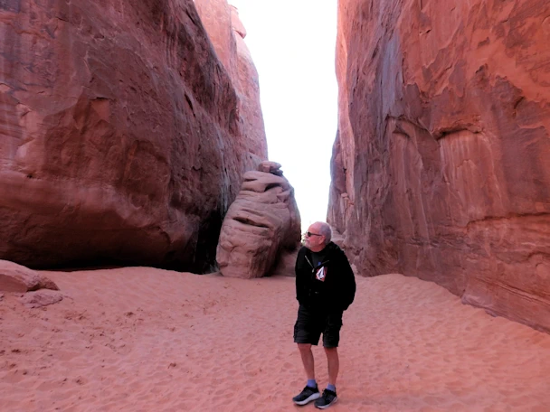 Arches National Park: In the Shade & the wind is blowing Briskly