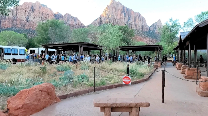 Zion National Park: Visitor Center Bus Loading Area