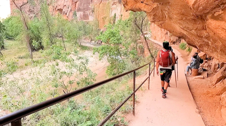 Zion National Park: Under the Cliffs on the Riverside Walk Trail