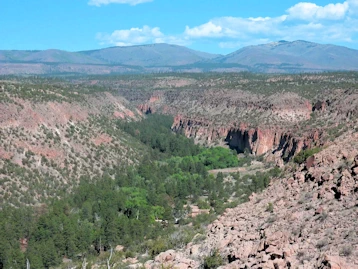 Bandelier National Monument: Looking into Frijoles Canyon from Overlook