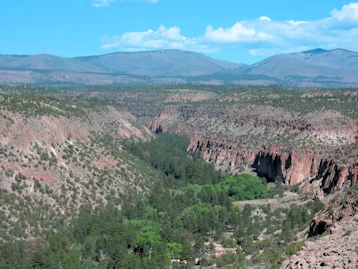 Bandelier National Monument: Looking into Frijoles Canyon from Overlook